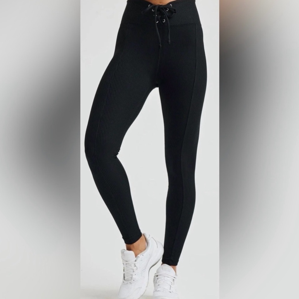 Year of Ours Black Ribbed Leggings
